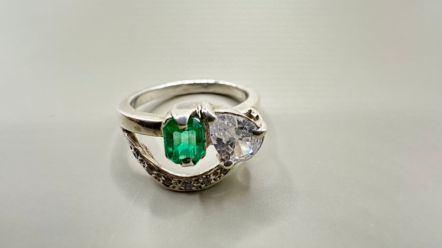 Emerald Ring Silver sterling Handmade Panjshir