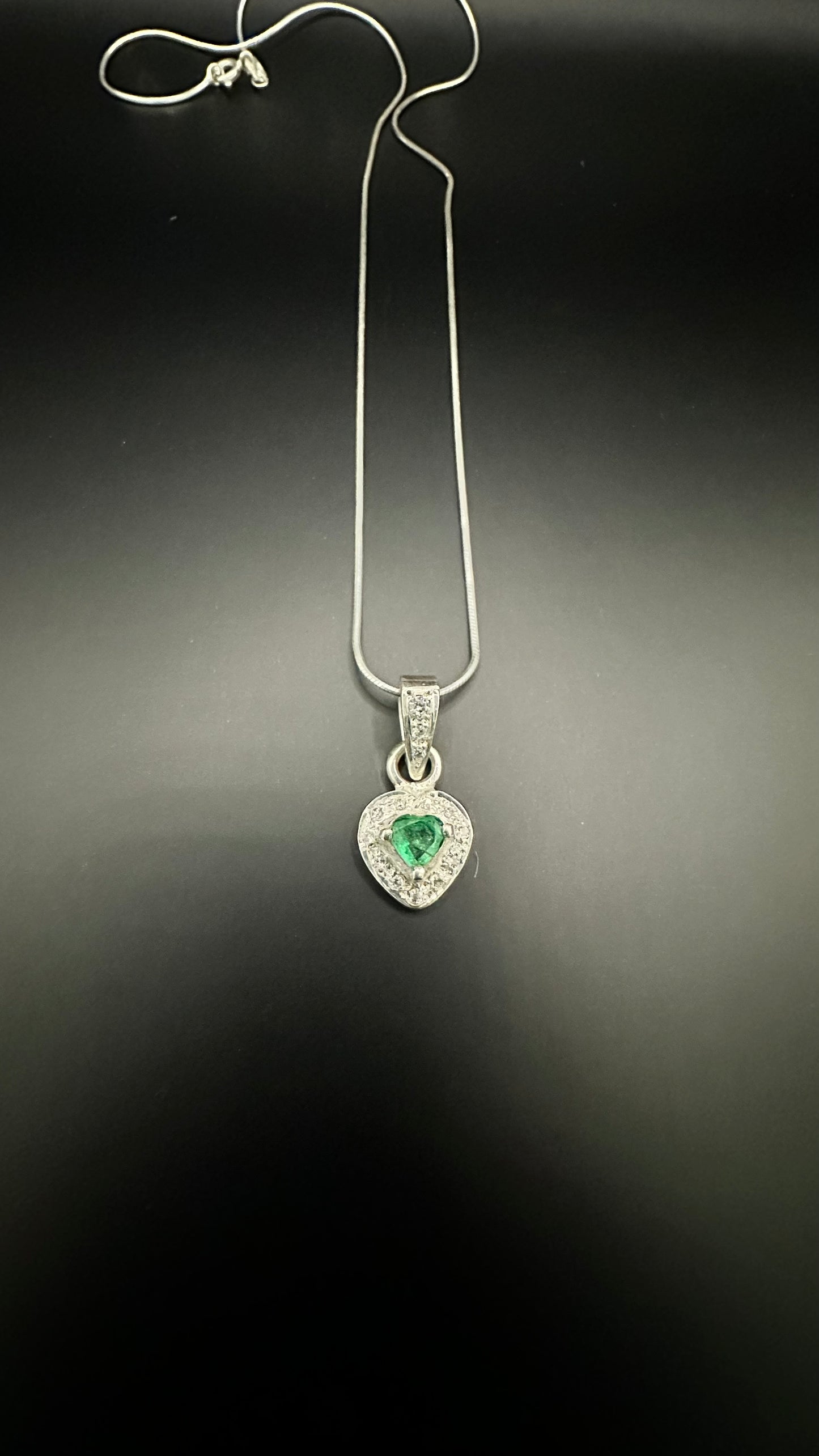 Panjshir Emerald silver pendent Heart shape beautiful gift for girls