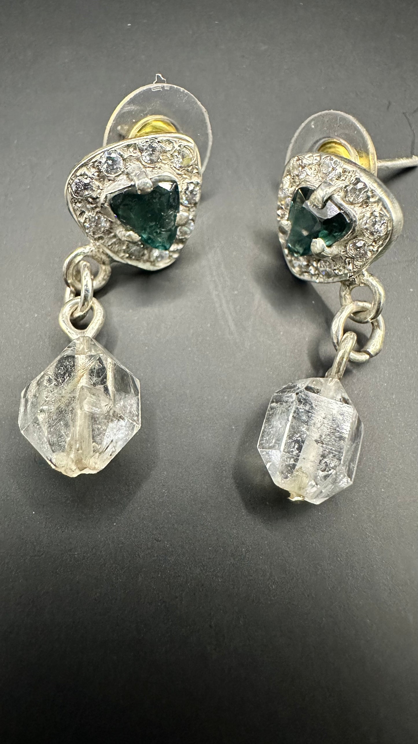 Beautiful silver sterling earrings Quartz