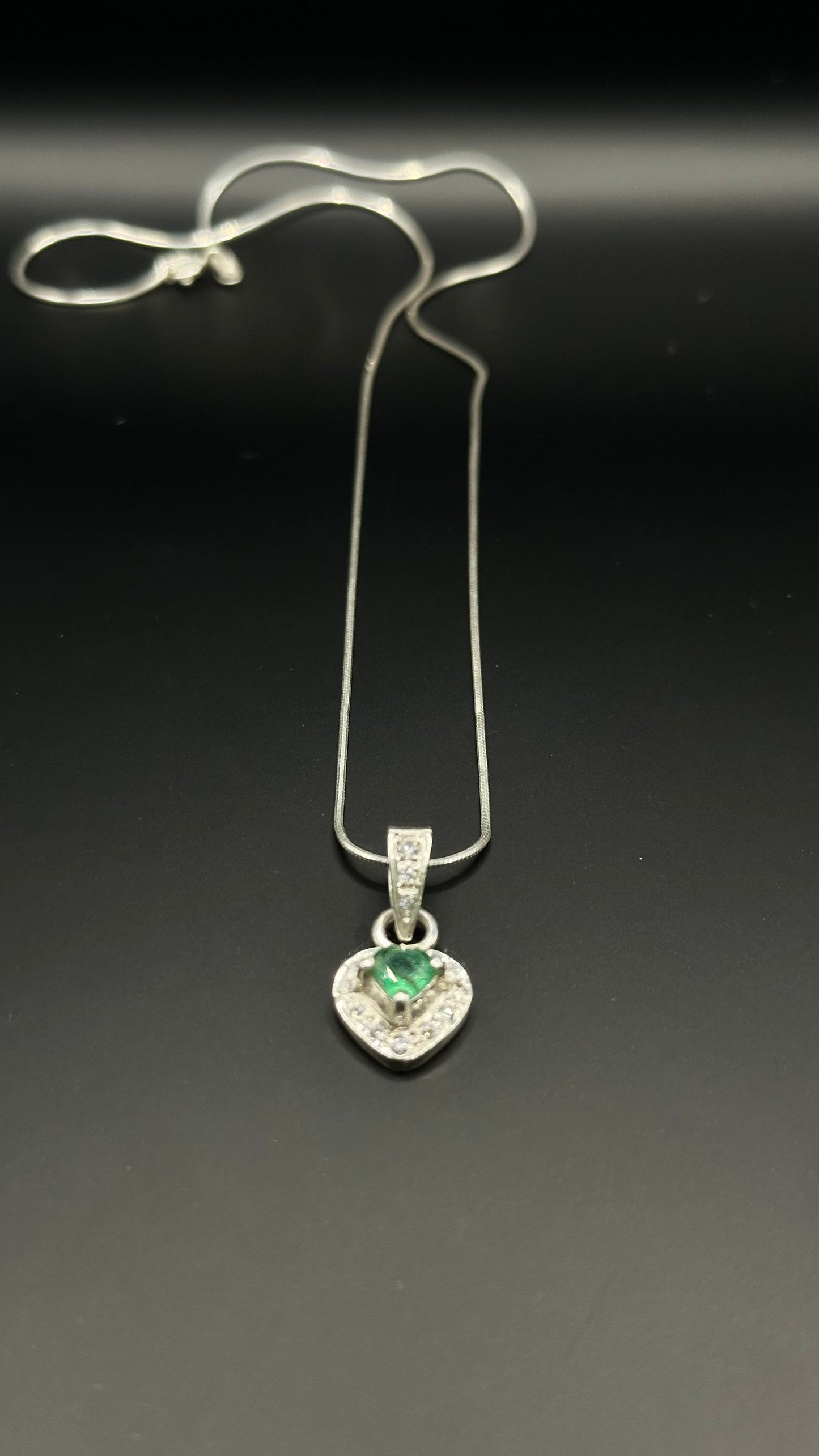 Panjshir Emerald silver pendent Heart shape beautiful gift for girls