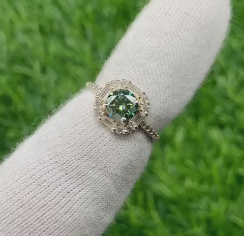 moissanite رنگ کی انگوٹی