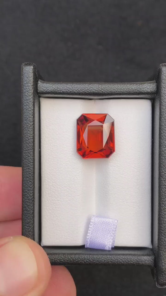 Stunning faceted Hessonite garnet piece available for sale